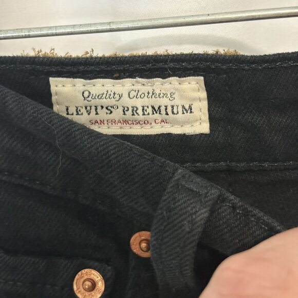 Levis Jeans Women 27 Black Ribcage Straight Ankle High Rise Stretch Classic - Picture 5 of 7